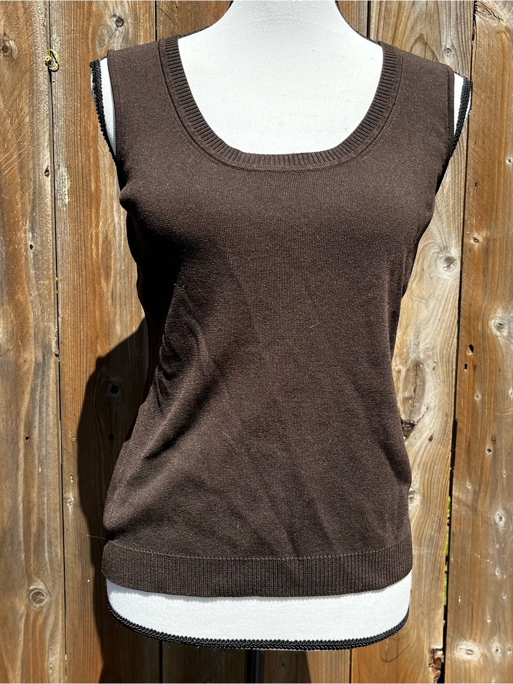 Ann Taylor Loft Brown Dark Academia Sweater Vest